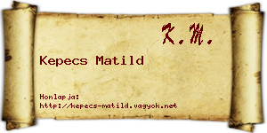 Kepecs Matild névjegykártya